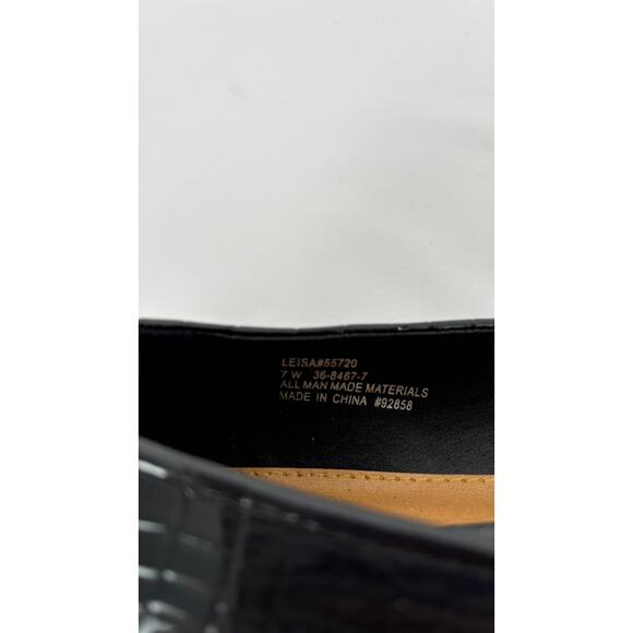 ComfortView The Leisa Slip On Flat Crocodile Textured Womens Size 7W Black New - Picture 9 of 10